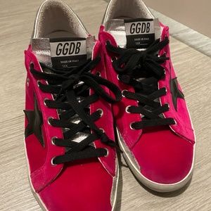 GOLDEN GOOSE RED VELVET SNEAKERS BARELY WORN